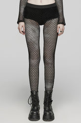 Tie-dyed Print Stitching Sheer Mesh Women's Steampunk Leggings 3 Colors